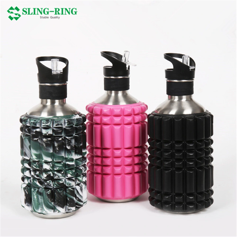 750ml Single Wall Stainless Steel Sport Water Bottle with Foam Roller Coated