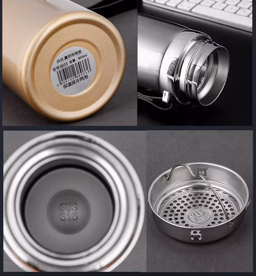 600 ml 800 ml 1000 ml Vacío directo de fábrica Termo de acero inoxidable Sling creativo Taza de agua portátil Regalos de empresa Frasco de agua de cortesía